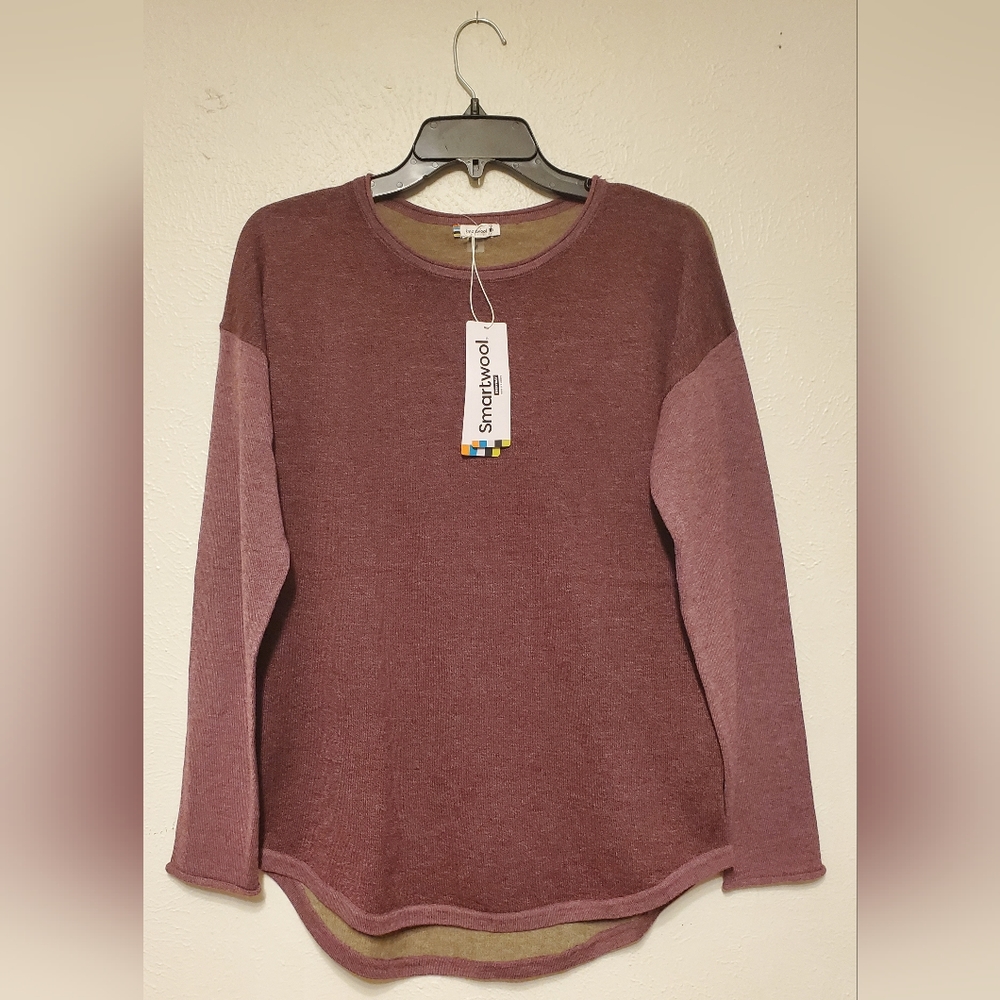 Smartwool Womens XS and M Shadow Pine Colorblock Crew Sweater Argyle Purple Hea…
